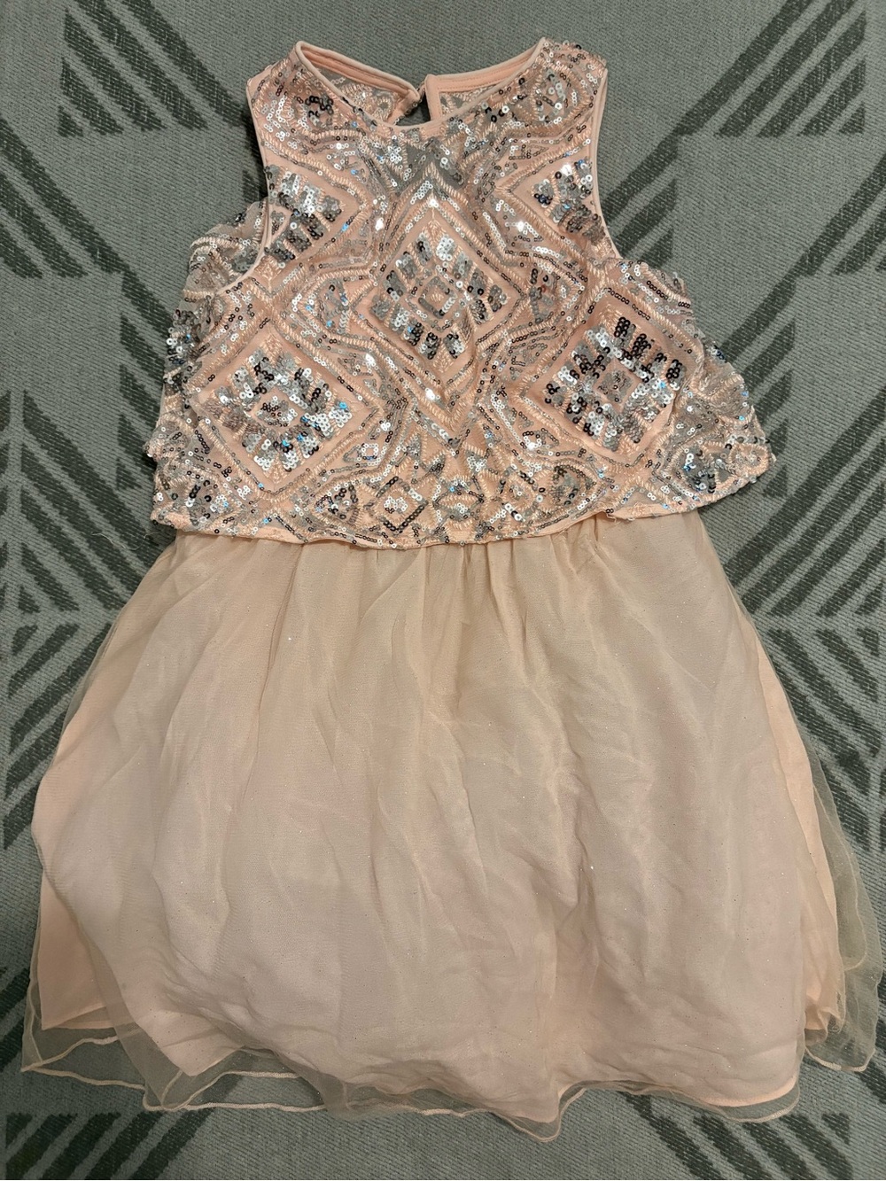 GB girls Blush Sequin Tulle Party Dress
